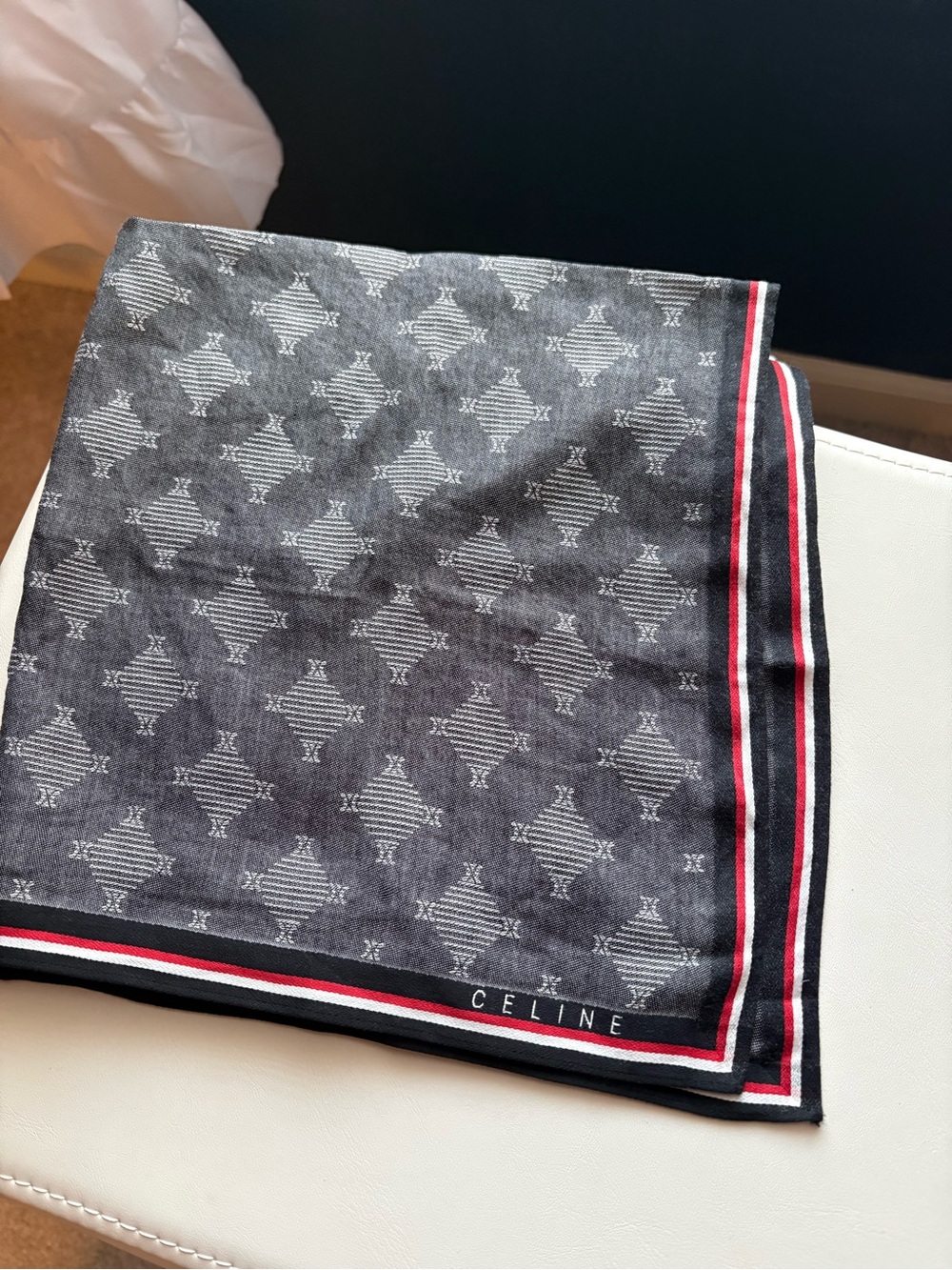 Celine handkerchief with Red & White Trim